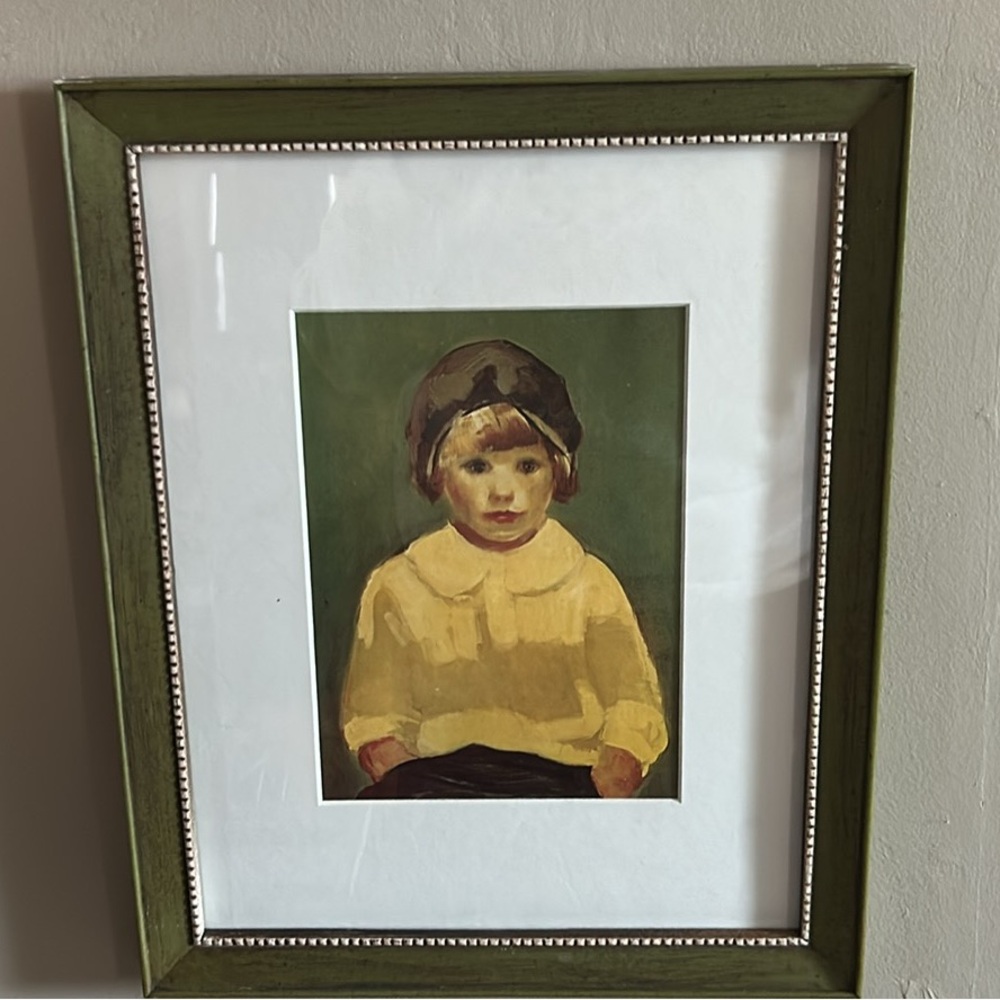 Framed Portrait  of Child in Yellow Shirt